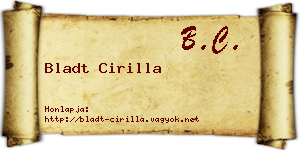 Bladt Cirilla névjegykártya